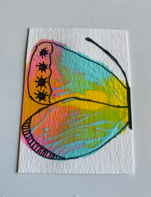 Acrylic Butterfly aceo art card thumbnail 2