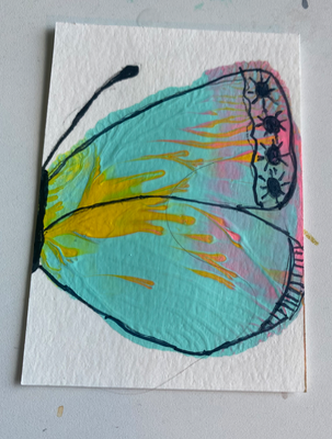 Acrylic Butterfly aceo art card thumbnail 3