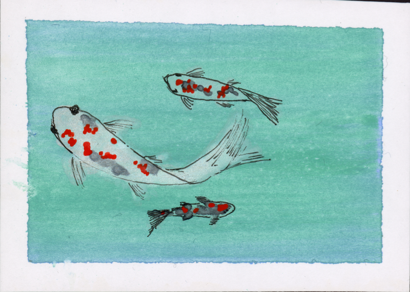 Koi Series One, No. Three aceo art card