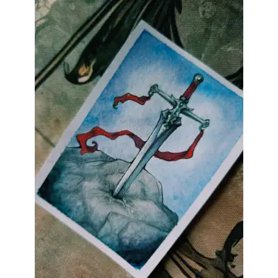 Sword of the Forgotten - Original ACEO aceo art card thumbnail 1
