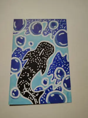 Drifting 7 whale shark ninthhouseoracle aceo art card thumbnail 1