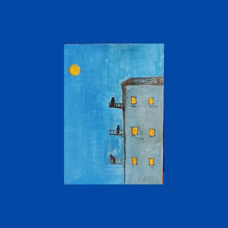 Neighbors aceo art card