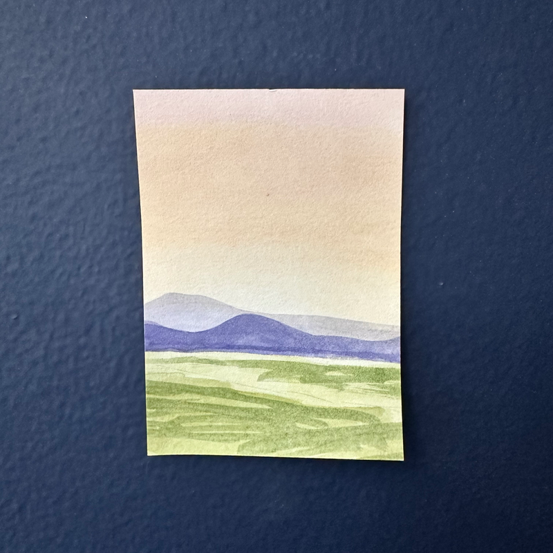 Dreamy Dawn Hills 2 aceo art card