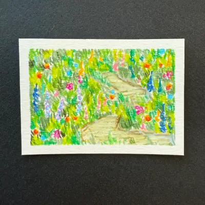 soft garden aceo art card thumbnail 1