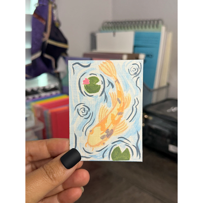 Peaceful Koi 2 by IzzieQ aceo art card thumbnail 2