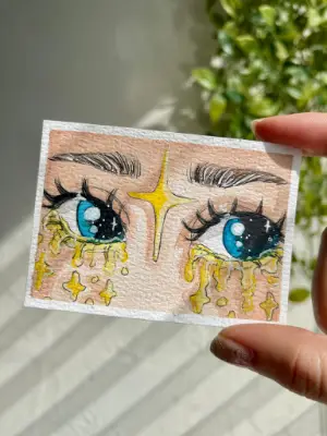 Celestial Tears aceo art card thumbnail 1