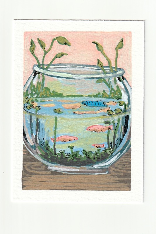 Fishbowl Lake aceo art card