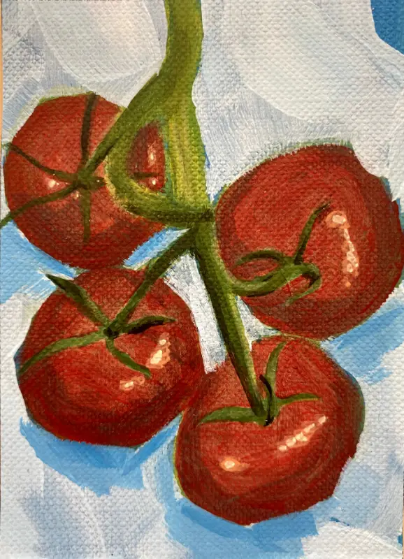 Tomatoes on the Vine aceo art card