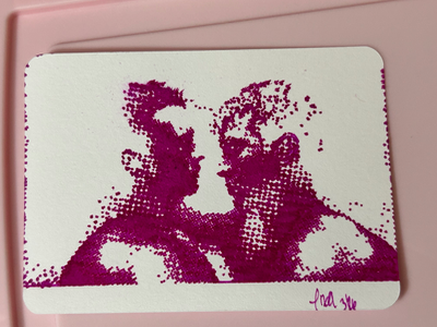 My emotional support two gay hockey player boyfriends aceo art card thumbnail 1