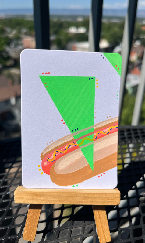 Angular Appetite: Hotdog aceo art card