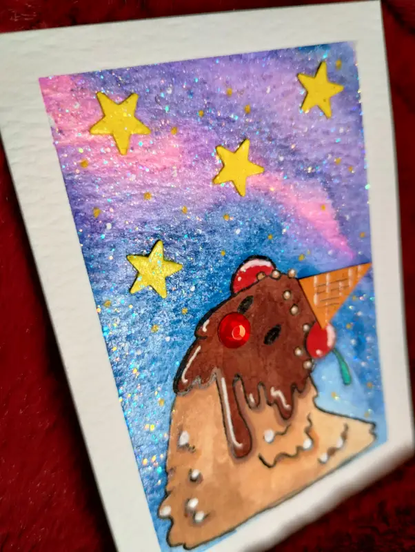Star Salted Caramel aceo art card