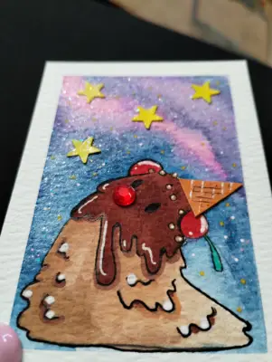 Star Salted Caramel aceo art card thumbnail 3