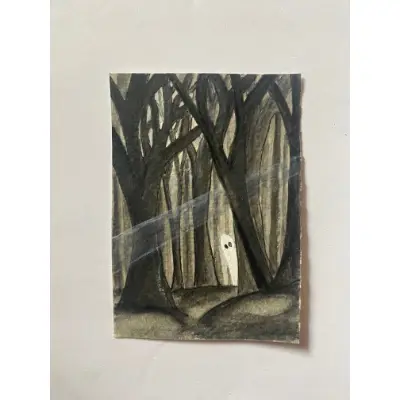 Curious Ghost aceo art card thumbnail 2