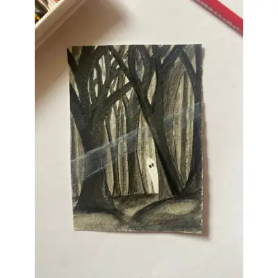 Curious Ghost aceo art card thumbnail 1