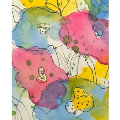 Summer Garden aceo art card thumbnail 2