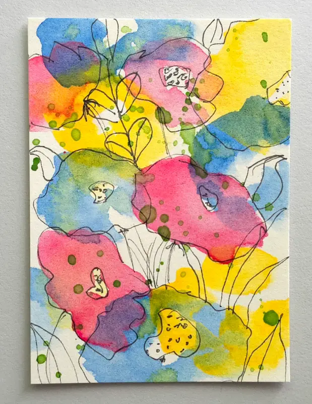 Summer Garden aceo art card