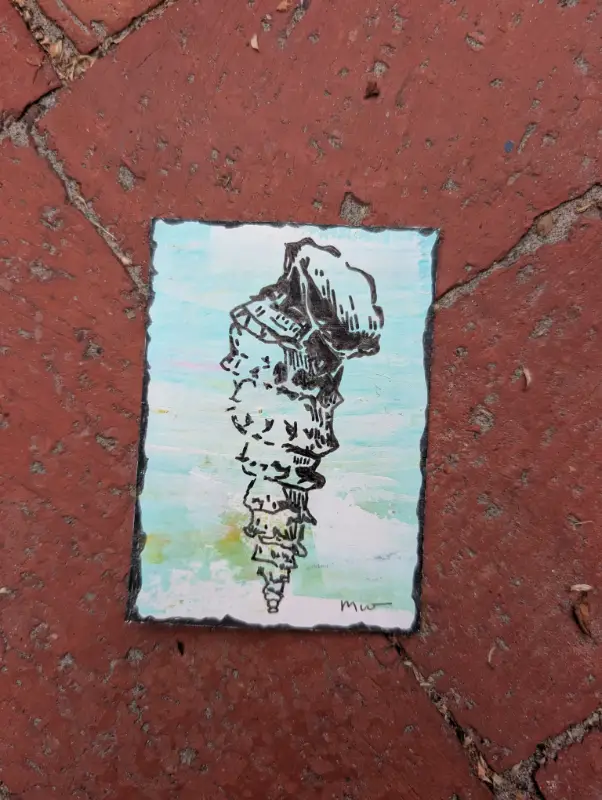 Spiral seashell aceo art card