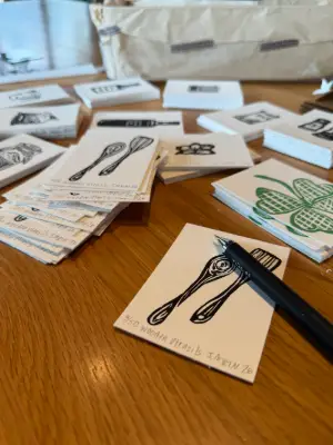 Kitchen And Pantry Staples Hand-Carved Rubber Stamp Mini Print ACEO Series aceo art card thumbnail 2