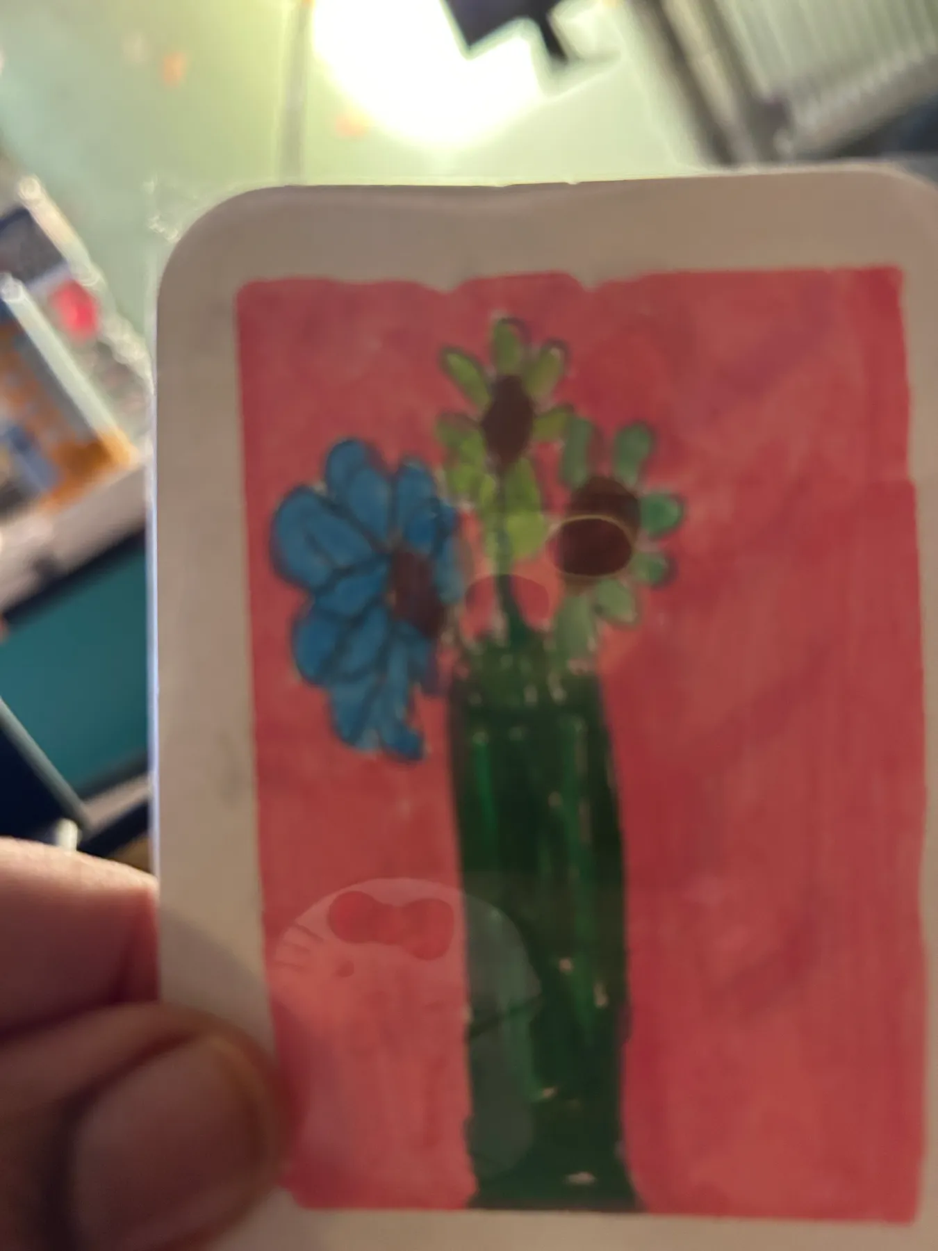 Three Daisies aceo art card