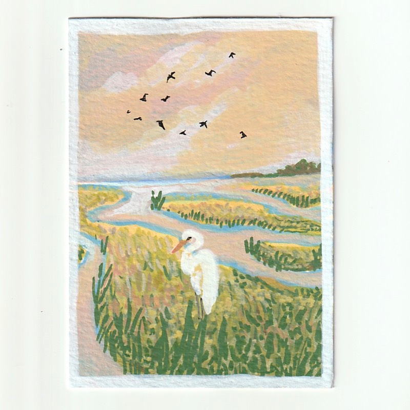 Wetlands aceo art card