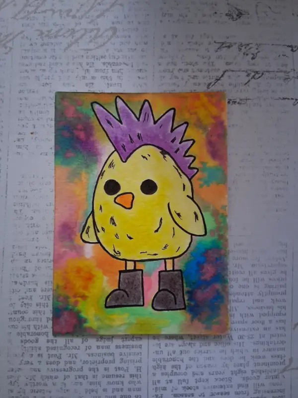 Punk Chick aceo art card