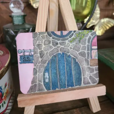 Cozy Cottage aceo art card thumbnail 2