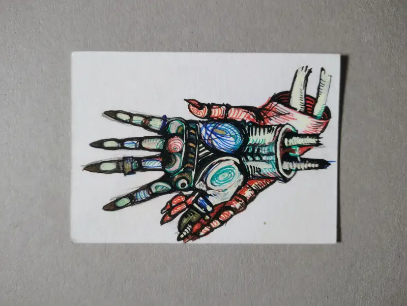 Hold your own hand aceo art card