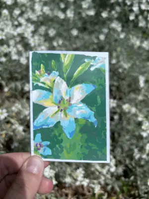 Lilies aceo art card thumbnail 2