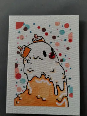 Orange Cream Dream aceo art card thumbnail 1