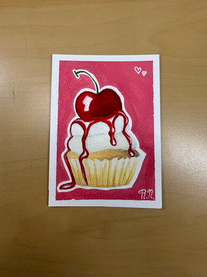 Little cupcake aceo art card thumbnail 1