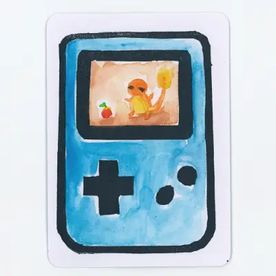 Gameboy Memories - Charmander aceo art card thumbnail 2