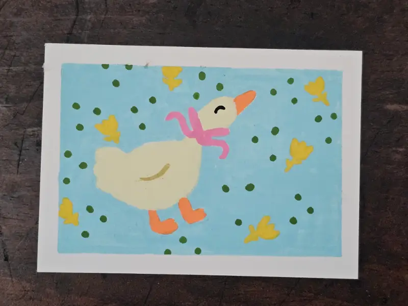 Silly goose aceo art card