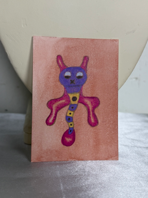 Cute Alien Drawing aceo art card thumbnail 1