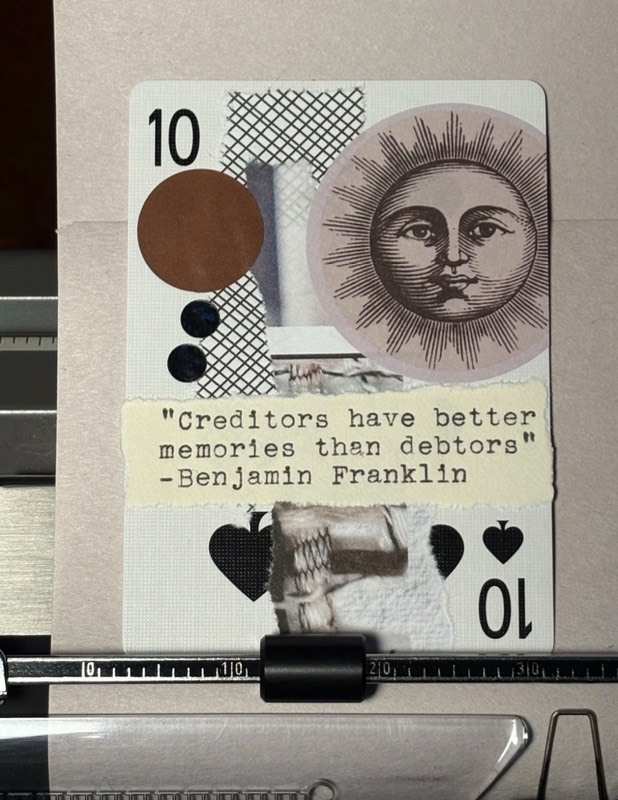 Ben Franklin #6 quote card micro collage by Mazerzine aceo art card