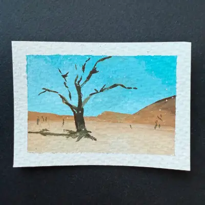 desert sky aceo art card thumbnail 1