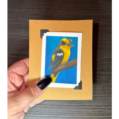 ACEO Original Acrylic Painting Bird Series by Emily aceo art card thumbnail 1