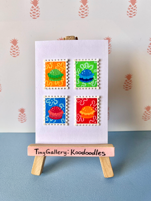 Pretty Patties Pop Art aceo art card thumbnail 2