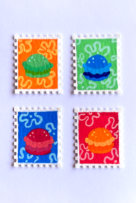 Pretty Patties Pop Art aceo art card thumbnail 1