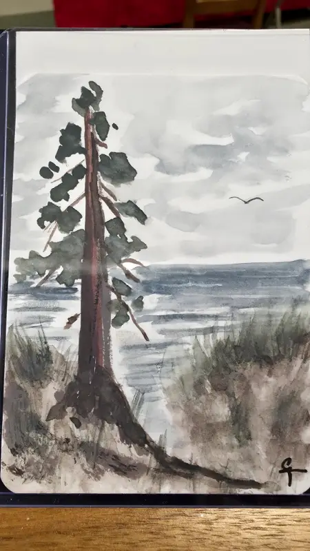 SEQUOIA STANDING TALL aceo art card