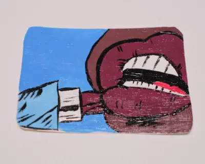 Popped Lips aceo art card thumbnail 2