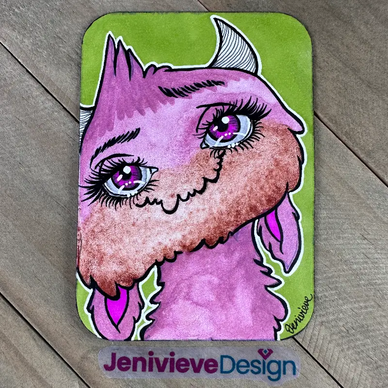 "Strawberry Smile" by Jenivieve Design aceo art card