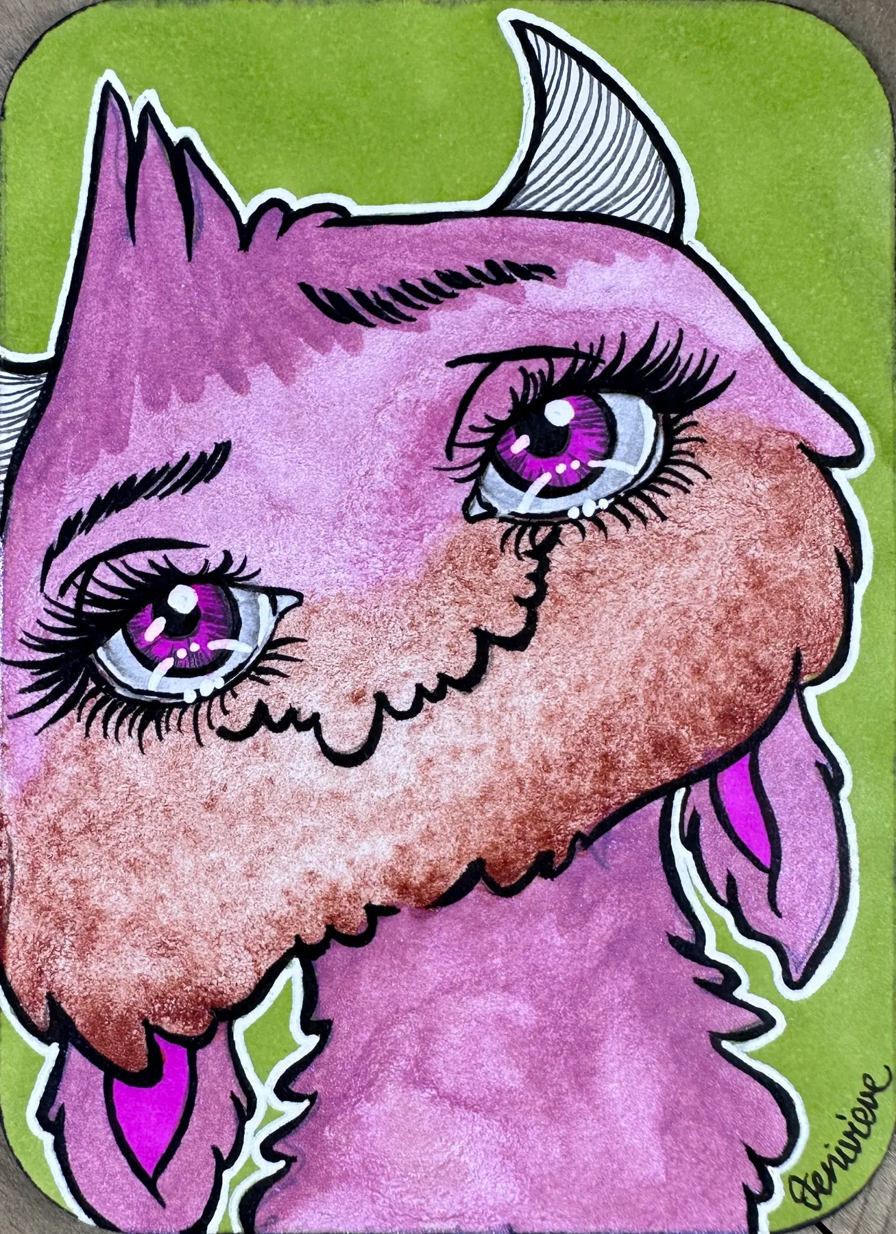 Strawberry Smile aceo art card