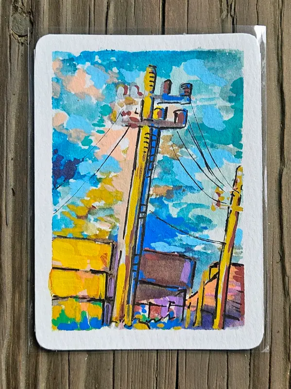 City Scene aceo art card