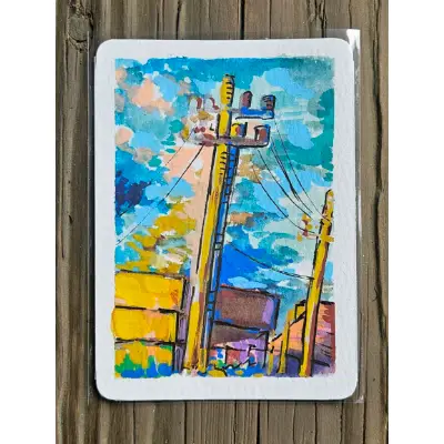 City Scene aceo art card thumbnail 1