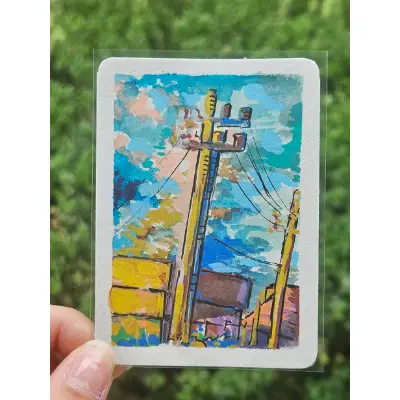 City Scene aceo art card thumbnail 2