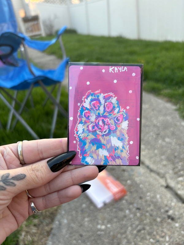 Pink Paw aceo art card