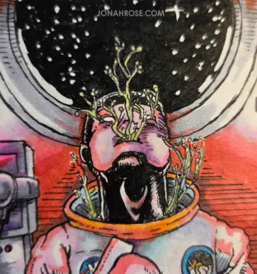 Back to the Stars aceo art card thumbnail 2