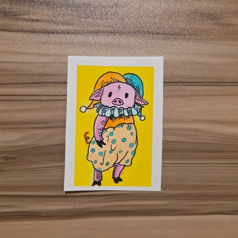 little pig aceo art card