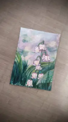 Lily of the Valley Study aceo art card thumbnail 3
