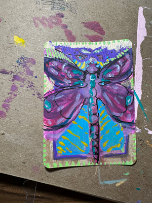 Dragonfly aceo art card thumbnail 1